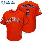 Maglia Baseball Uomo Houston Astros 2017 World Series Alex Bregman Arancione Cool Base