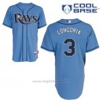 Maglia Baseball Uomo Tampa Bay Rays Evan Longoria 3 Blu Alterner Cool Base