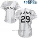 Maglia Baseball Donna Colorado Rockies Jorge De La Rosa 29 Bianco Autentico Collezione Cool Base