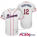 Maglia Baseball Uomo Atlanta Braves 2017 Estrellas y Rayas 12 A.J. Pierzynski Bianco Flex Base