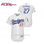 Maglia Baseball Uomo Los Angeles Dodgers 27 Alex Verdugo Flex Base Autentico Collezione Bianco
