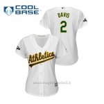 Maglia Baseball Donna Oakland Athletics 2 Khris Davis 2019 Postseason Cool Base Bianco