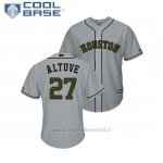 Maglia Baseball Uomo Astros Jose Altuve 2018 Dia de los Caidos Cool Base Grigio