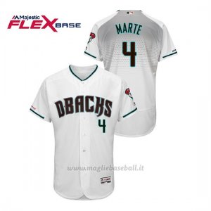 Maglia Baseball Uomo Arizona Diamondbacks Ketel Marte 150th Aniversario Patch Autentico Flex Base Bianco