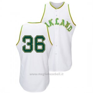 Maglia Baseball Uomo Oakland Athletics Yusmeiro Petit Throwback 1968 Bianco