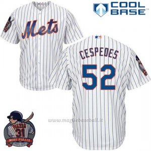 Maglia Baseball Uomo New York Mets Yoenis Cespedes Bianco Cool Base With Piazza