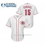 Maglia Baseball Hombre Cincinnati Reds 15 Nick Senzel Cool Base Majestic Bianco