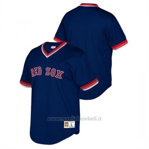 Maglia Baseball Bambino Boston Red Sox Cooperstown Collection Mesh Wordmark V-neck Blu