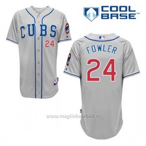 Maglia Baseball Uomo Chicago Cubs 24 Dexter Fowler Grigio Alterner Cool Base