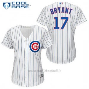 Maglia Baseball Uomo Chicago Cubs 17 Kris Bryant Bianco 1ªCool Base