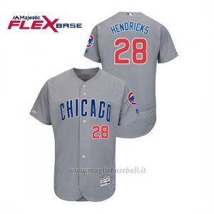 Maglia Baseball Uomo Chicago Cubs Kyle Hendricks 150th Aniversario Patch Flex Base Grigio