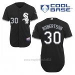 Maglia Baseball Uomo Chicago White Sox 30 David Robertson Nero Alterner Cool Base