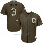 Maglia Baseball Uomo Detroit Tigers Majestic 3 Ian Kinsler Salute To Service Olive