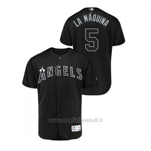 Maglia Baseball Hombre Los Angeles Angels 5 Albert Pujols 2019 Players Weekend Autentico Nero