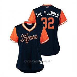 Maglia Baseball Donna Detroit Tigers Michael Fulmer 2018 Llws Players Weekend The Plumber Blu