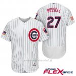 Maglia Baseball Uomo Chicago Cubs 2017 Estrellas y Rayas Cubs 27 Addison Russell Bianco Flex Base
