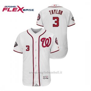 Maglia Baseball Uomo Washington Nationals 3 Michael A. Tayl Or 2019 World Series Bound Flex Base Bianco