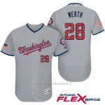 Maglia Baseball Uomo Washington Nationals 2017 Estrellas y Rayas Jayson Werth Grigio Flex Base