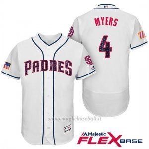 Maglia Baseball Uomo San Diego Padres 2017 Estrellas y Rayas Wil Myers Bianco Flex Base