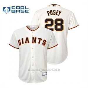 Maglia Baseball Bambino San Francisco Giants Buster Posey Cool Base Jugador Replica Cream