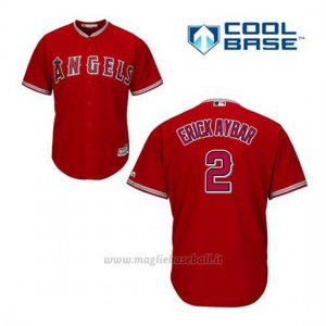 Maglia Baseball Uomo Los Angeles Angels Erick Aybar 2 Rosso Alterner Cool Base