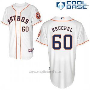 Maglia Baseball Uomo Houston Astros Dallas Keuchel Majestic Autentico Collezione Bianco Cool Base