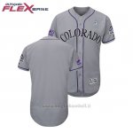 Maglia Baseball Uomo Colorado Rockies Grigio 2018 Dia del Padre Flex Base