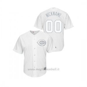 Maglia Baseball Uomo Cincinnati Reds Personalizzate 2019 Players Weekend Nickname Replica Bianco