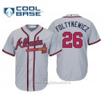Maglia Baseball Uomo Atlanta Braves Mike Foltynewicz Cool Base Majestic Road 2019 Grigio