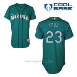 Maglia Baseball Uomo Seattle Mariners Nelson Cruz 23 Teal Verde Alterner Cool Base