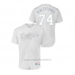 Maglia Baseball Hombre Los Angeles Dodgers 74 Kenley Jansen 2019 Players Weekend Autentico Bianco