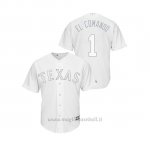 Maglia Baseball Uomo Texas Rangers Elvis Andrus 2019 Players Weekend Replica Bianco