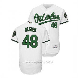Maglia Baseball Uomo Baltimore Orioles Richard Bleier Throwback Earth Day Bianco