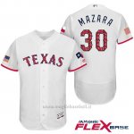 Maglia Baseball Uomo Texas Rangers 2017 Estrellas y Rayas Nomar Mazara Bianco Flex Base