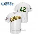 Maglia Baseball Uomo Oakland Athletics 2019 Jackie Robinson Day Cool Base Bianco