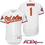 Maglia Baseball Uomo Baltimore Orioles 1 Michael Bourn Bianco 2017 Flex Base