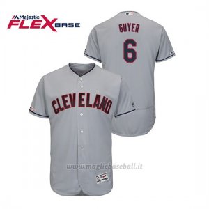 Maglia Baseball Uomo Cleveland Indians Brandon Guyer 150th Aniversario Patch Flex Base Grigio