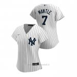 Maglia Baseball Donna New York Yankees Mickey Mantle 2020 Replica Primera Bianco