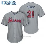 Maglia Baseball Uomo Miami Marlins 2017 Estrellas y Rayas Christian Yelich Grigio Cool Base