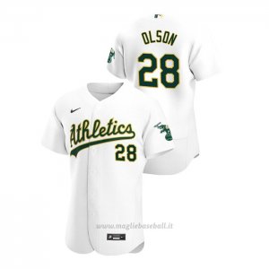 Maglia Baseball Uomo Oakland Athletics Matt Olson Autentico 2020 Primera Bianco