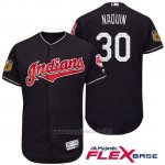 Maglia Baseball Uomo Cleveland Indians Tyler Naquin Blu 2017 Allenamento Primaverile Flex Base Giocatore