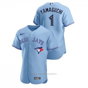 Maglia Baseball Uomo Toronto Blue Jays Shun Yamaguchi Autentico 2020 Alternato Blu