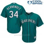 Maglia Baseball Uomo Seattle Mariners 34 Felix Hernandez Verde Alterner Cool Base