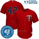 Maglia Baseball Uomo Minnesota Twins Jackie Robinson Cool Base Scarlet Majestic