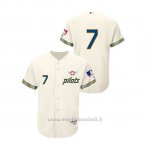 Maglia Baseball Hombre Seattle Mariners 7 Marco Gonzales Turn Back The Clock Autentico Cream