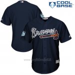Maglia Baseball Uomo Atlanta Braves Blu 2017 Allenamento Primaverile Cool Base