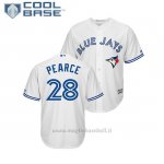 Maglia Baseball Uomo Toronto Blue Jays Steve Pearce Cool Base Majestic 1ªBianco