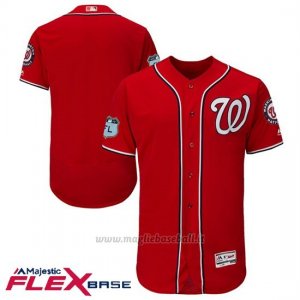 Maglia Baseball Uomo Washington Nationals Scarlet 2017 Allenamento Primaverile Flex Base
