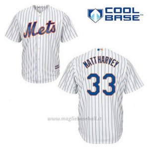 Maglia Baseball Uomo New York Mets Matt Harvey 33 Bianco 1ªCool Base