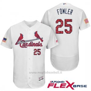 Maglia Baseball Uomo St. Louis Cardinals 2017 Estrellas y Rayas Dexter Fowler Bianco Flex Base